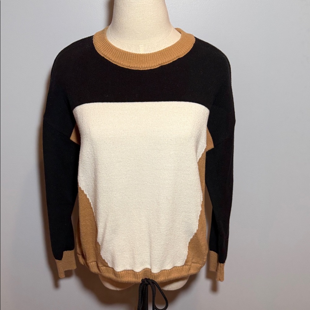 Lou & Grey Black, Cream, and Tan Sweater